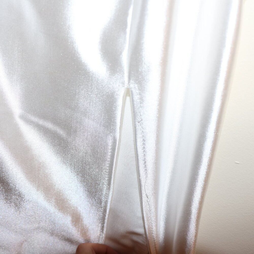 WHITE SATIN STRAP DRESS - Picture 5 of 11
